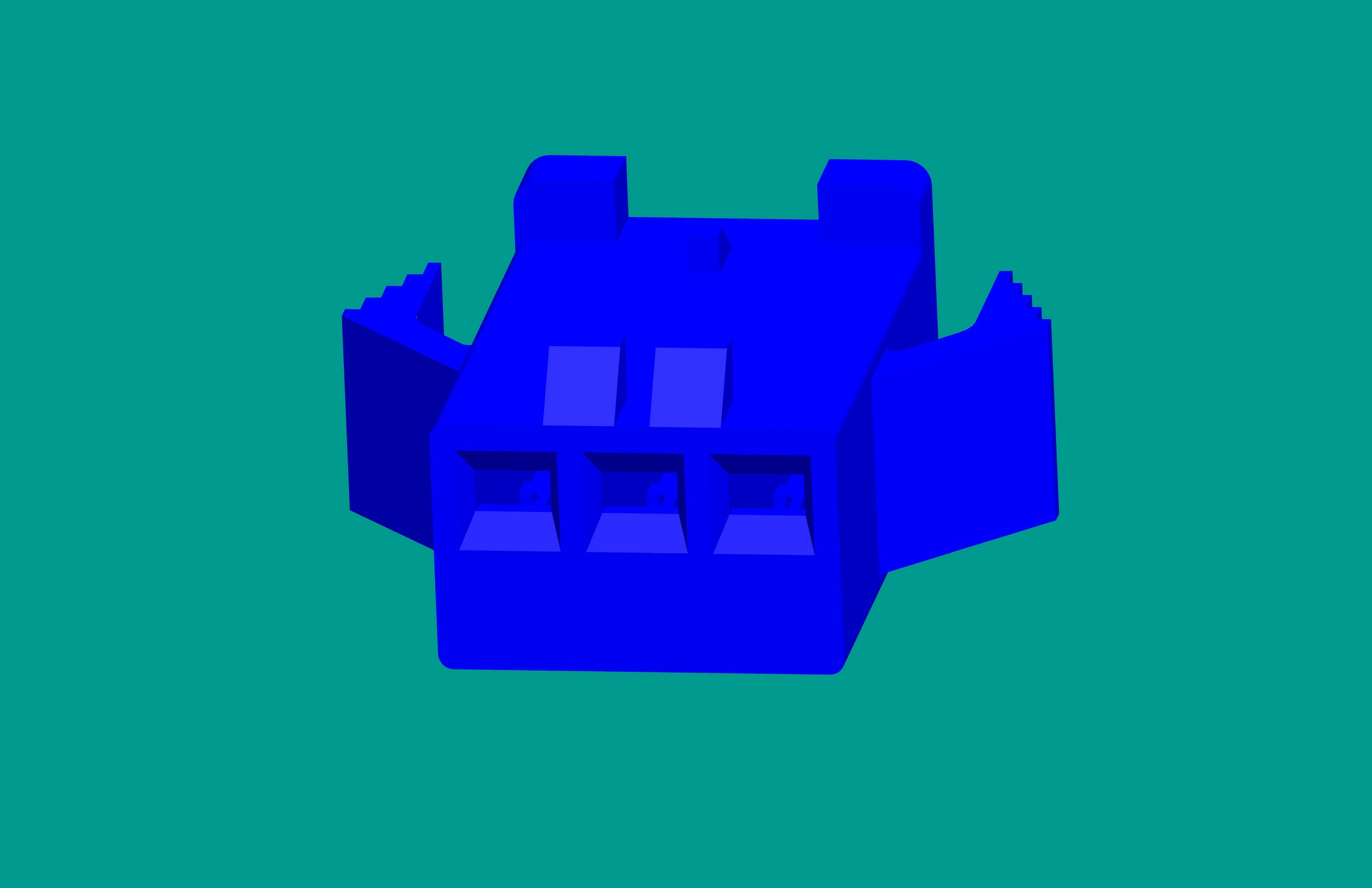SMP-3孔塑殼C型插頭/藍色/