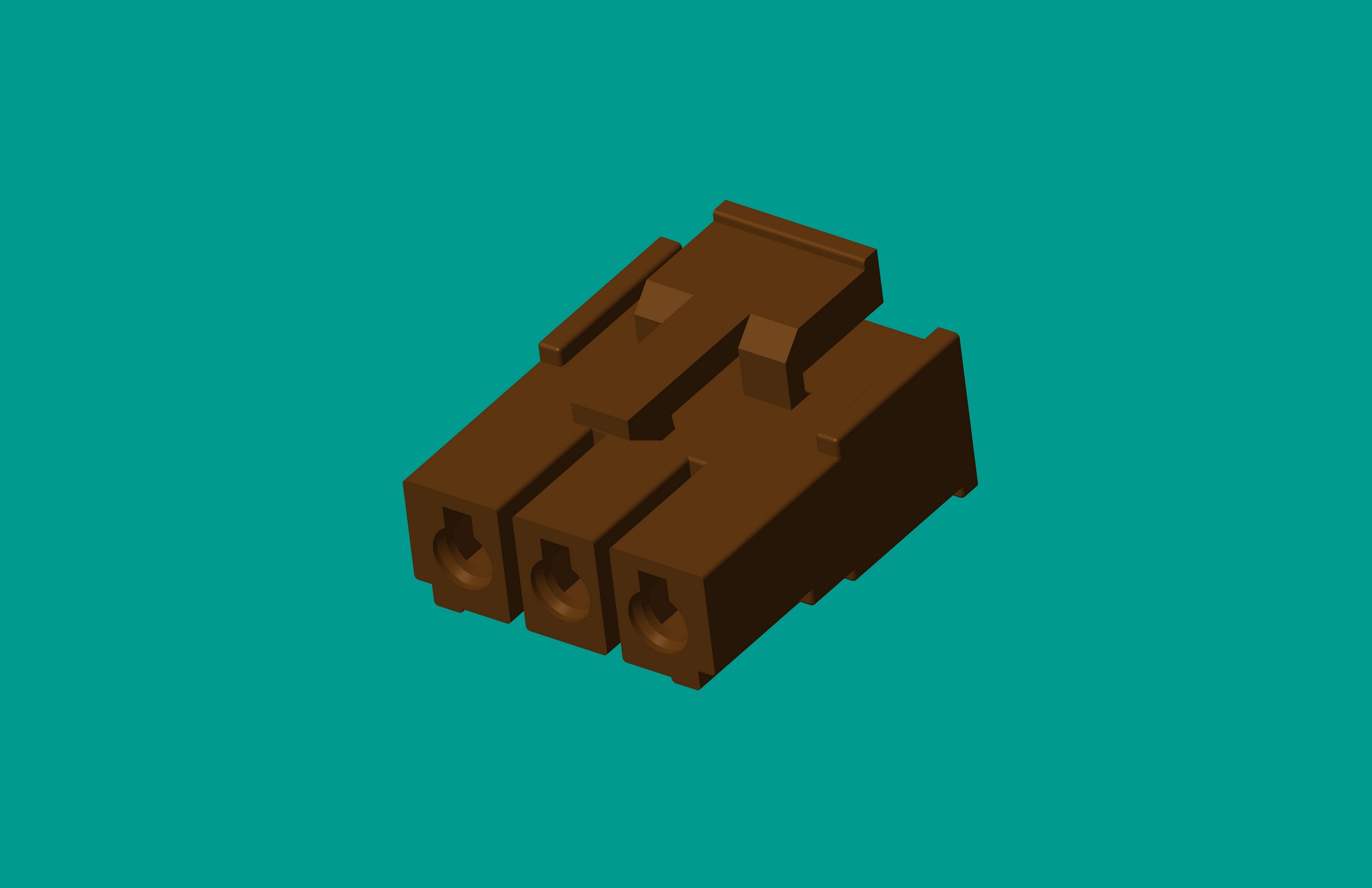 2.1洗衣機塑件-3孔棕色